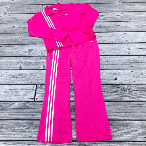 hot pink adidas outfit